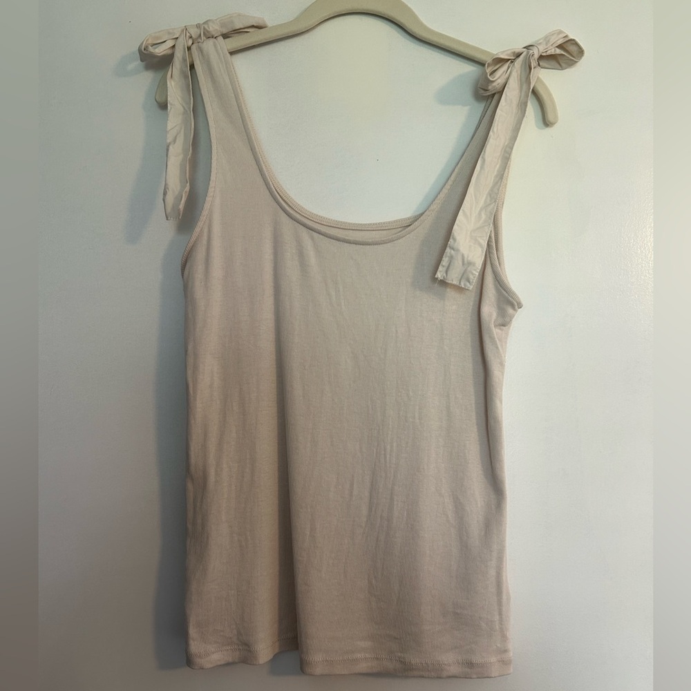 a new day Women's Beige Tie-Shoulder Tank Top XL